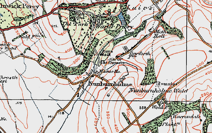 Old map of Nunburnholme in 1924