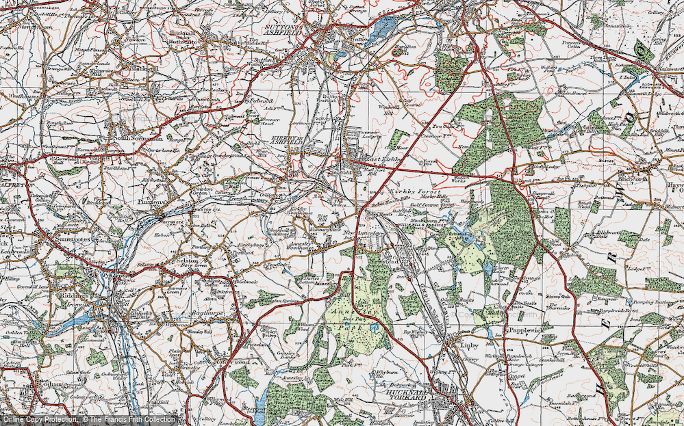 Old Map of Nuncargate, 1923 in 1923