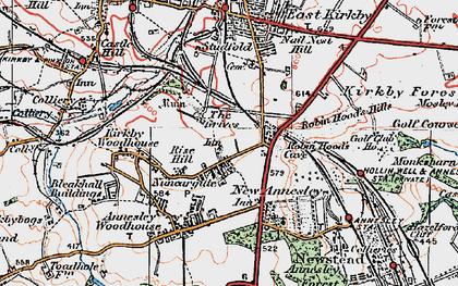 Old map of Nuncargate in 1923