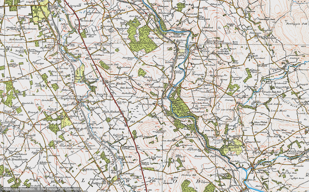 Old Map of Historic Map covering Vicarage Fm in 1925