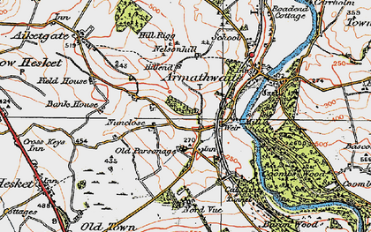 Old map of Nunclose in 1925