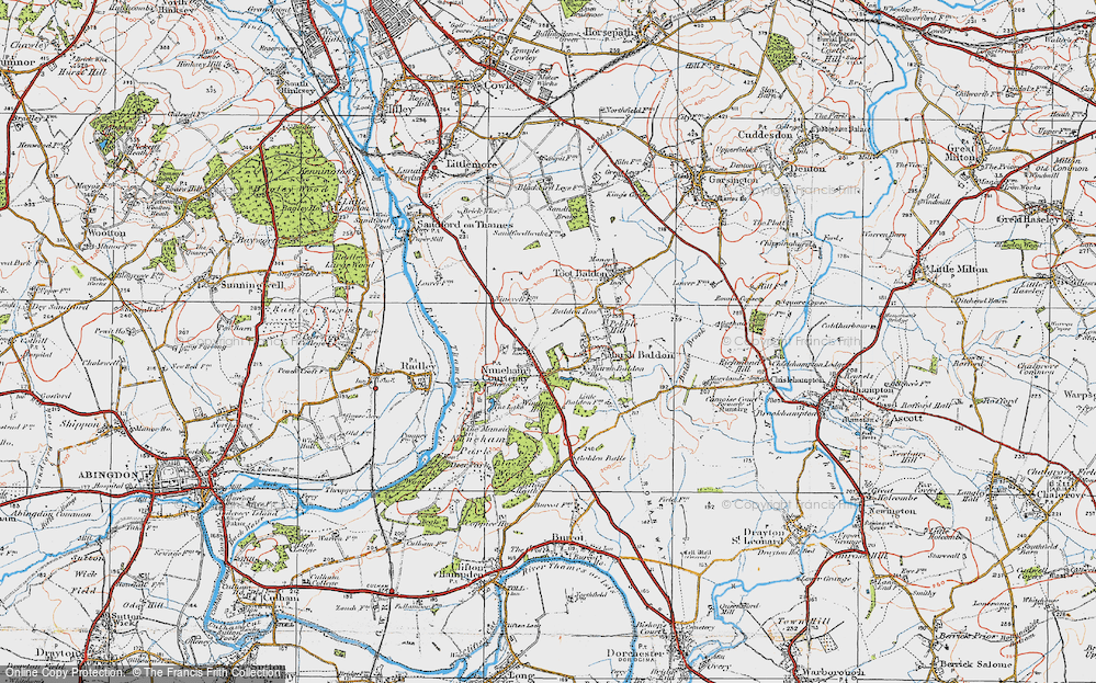 Old Map of Nuneham Courtenay, 1919 in 1919