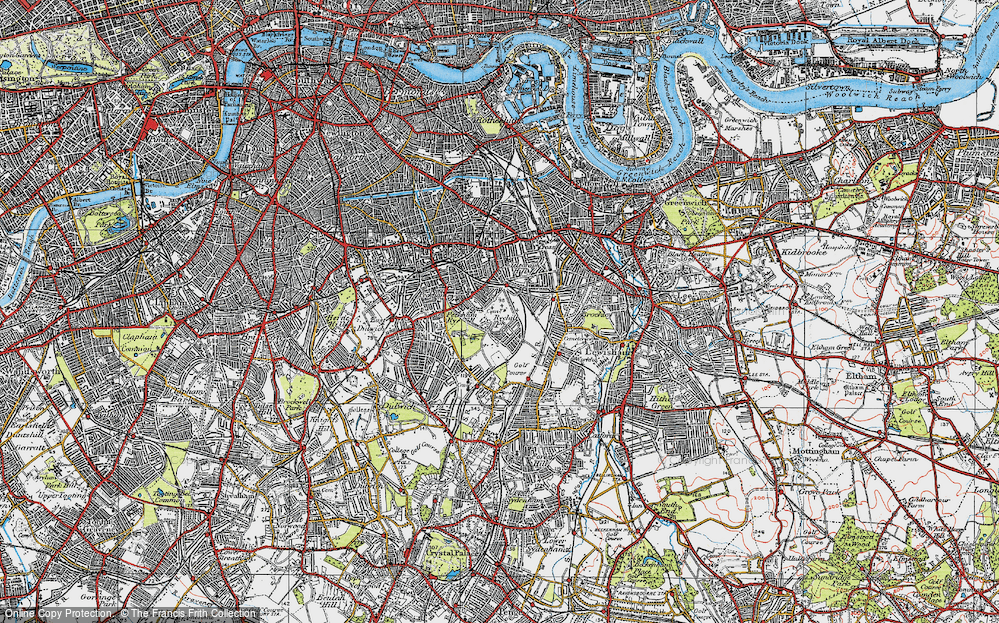 Old Map of Nunhead, 1920 in 1920