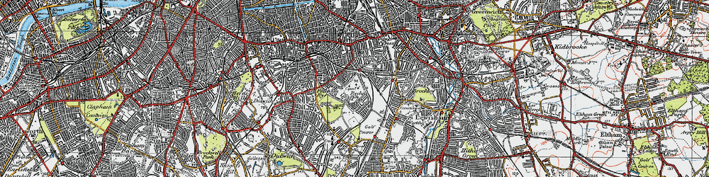 Old map of Nunhead in 1920