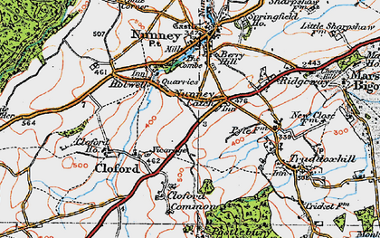 Old map of Nunney Catch in 1919