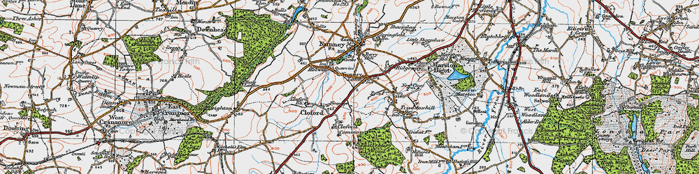 Old map of Nunney Catch in 1919