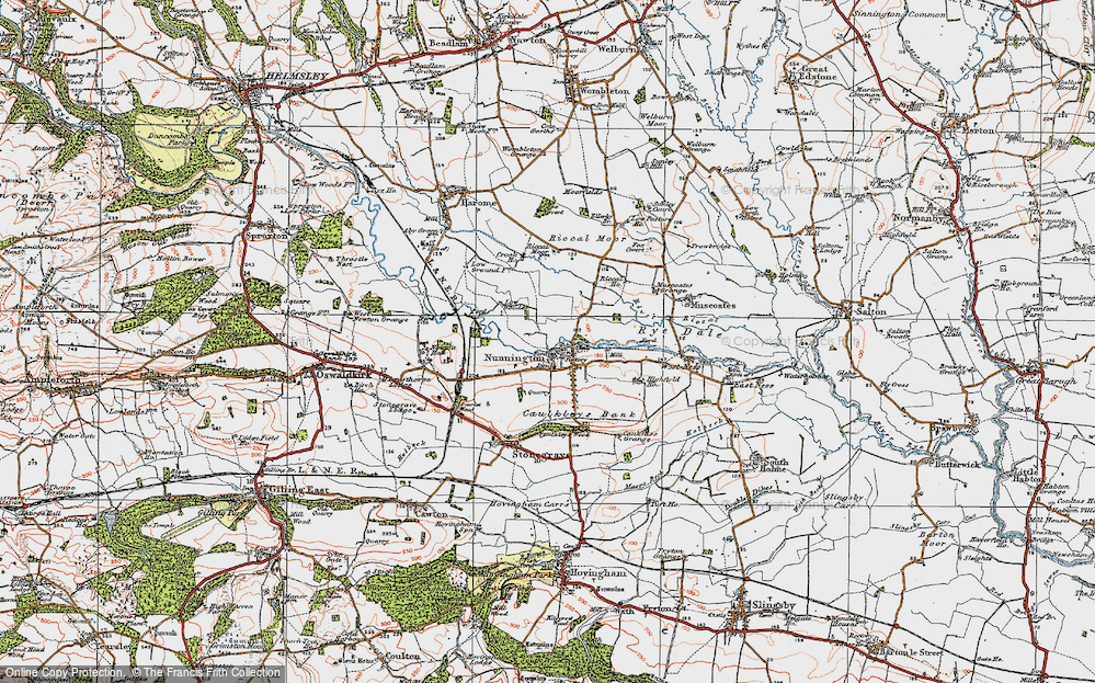 Old Map of Nunnington, 1925 in 1925