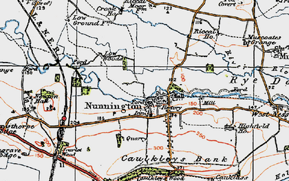 Old map of Nunnington in 1925