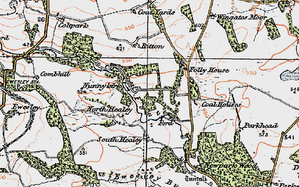 Old map of Wingates Wholme in 1925