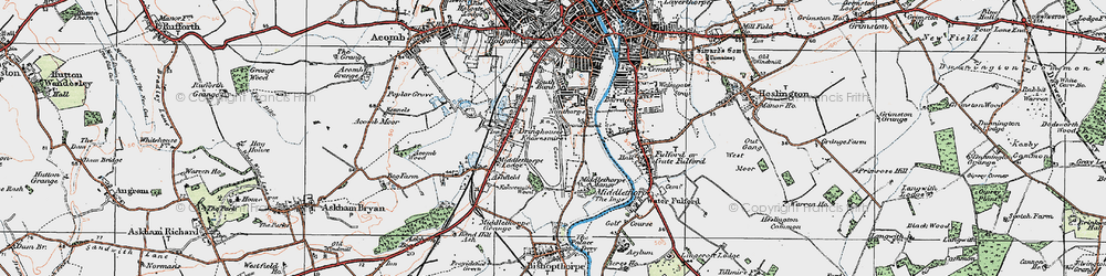 Old map of Nunthorpe in 1924