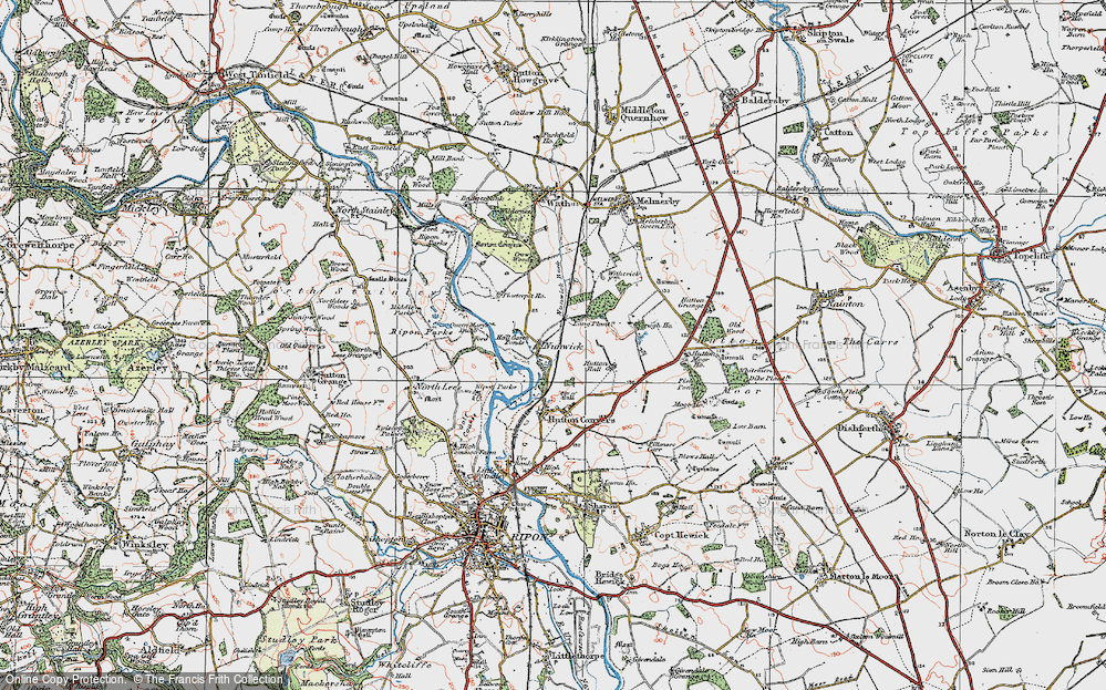 Old Map of Nunwick, 1925 in 1925