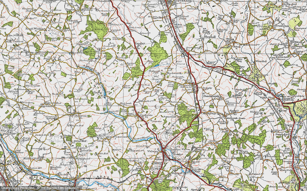 Old Map of Nup End, 1920 in 1920
