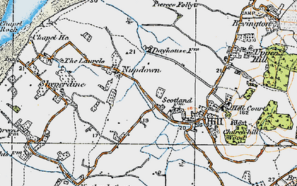 Old map of Nupdown in 1919
