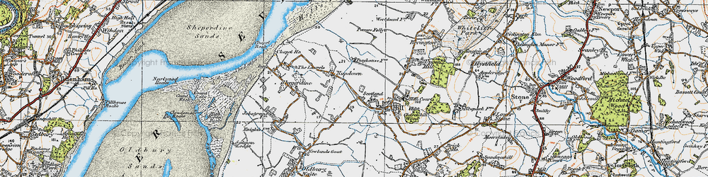 Old map of Nupdown in 1919