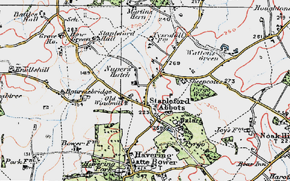 Old map of Nuper's Hatch in 1920
