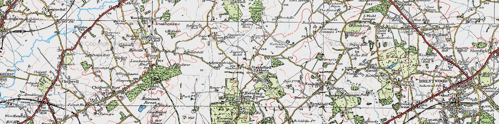 Old map of Nuper's Hatch in 1920