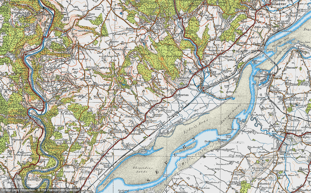 Old Map of Nuppend, 1919 in 1919