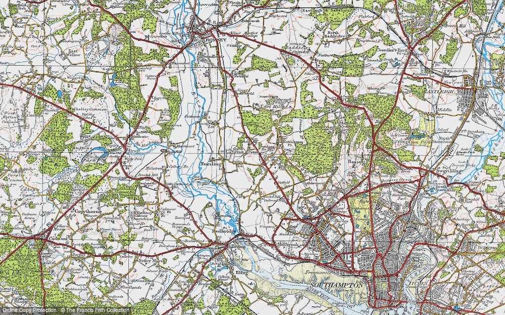 Old Map of Nursling, 1919 in 1919