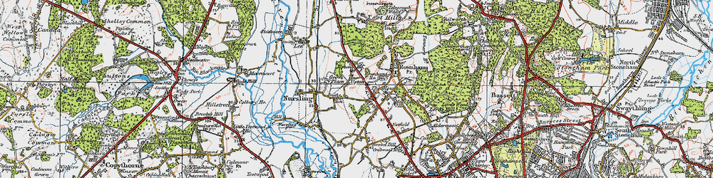 Old map of Nursling in 1919