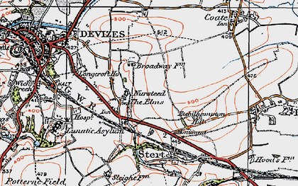 Old map of Nursteed in 1919