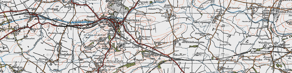 Old map of Nursteed in 1919