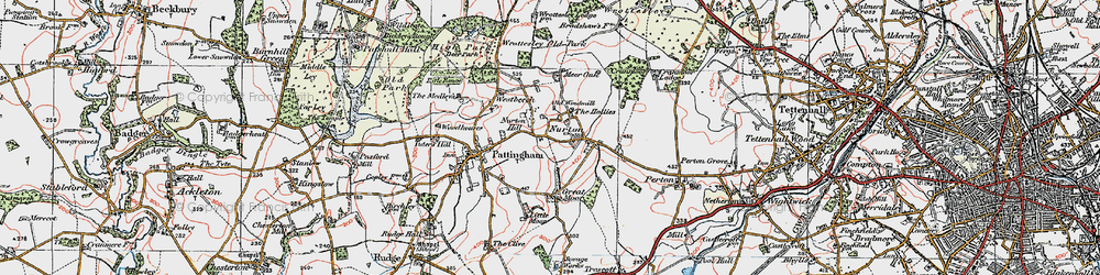 Old map of Worttesley Old Park in 1921