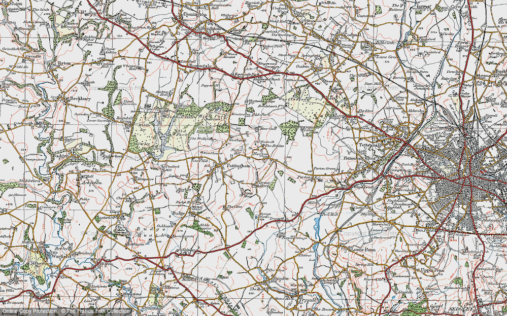 Old Map of Nurton Hill, 1921 in 1921