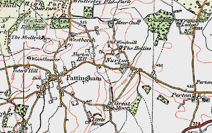 Old map of Nurton Hill in 1921