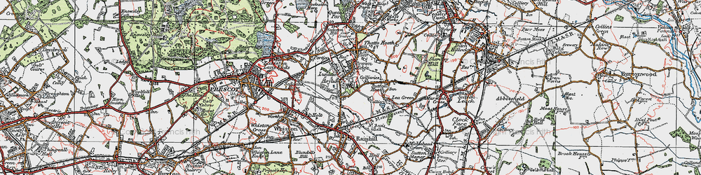 Old map of Nut Grove in 1923