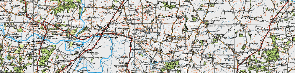 Old map of Nutbourne Common in 1920