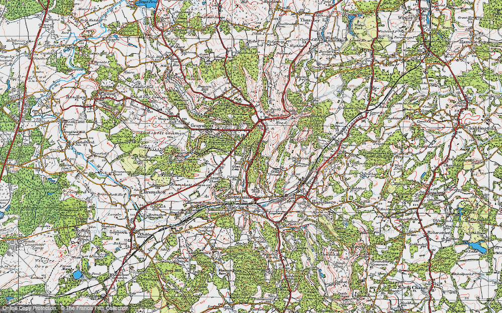 Old Map of Nutcombe, 1919 in 1919