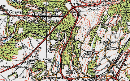 Old map of Nutcombe in 1919