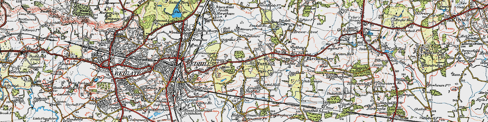 Old map of Nutfield in 1920