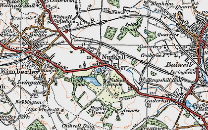 Old map of Nuthall in 1921