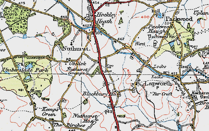 Old map of Nuthurst in 1919