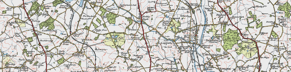 Old map of Nuthurst in 1919