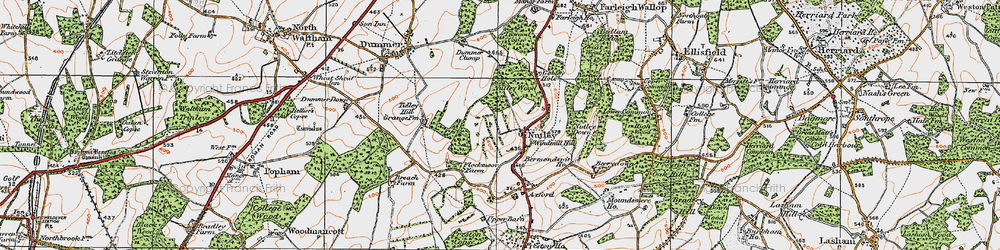 Old map of Nutley in 1919