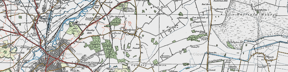 Old map of Branton Grange in 1923