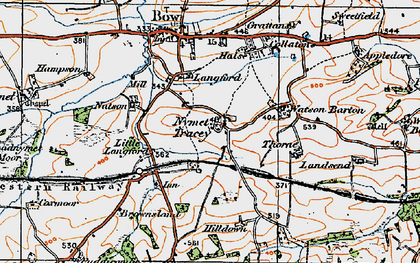 Old map of Broadnymett Moor in 1919