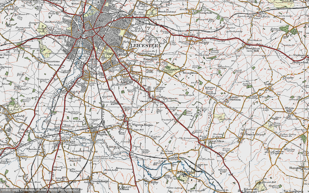 Old Map of Oadby, 1921 in 1921