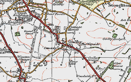 Old map of Oadby in 1921