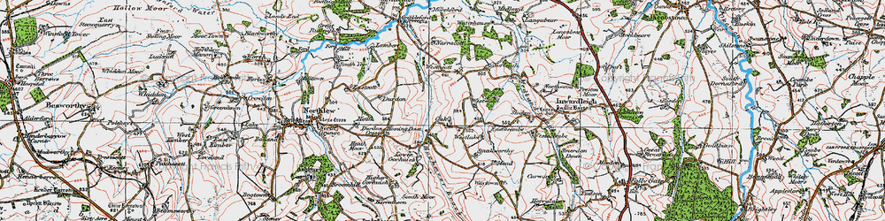 Old map of Oak Cross in 1919