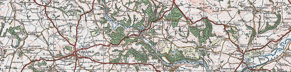 Old map of Oakamoor in 1921