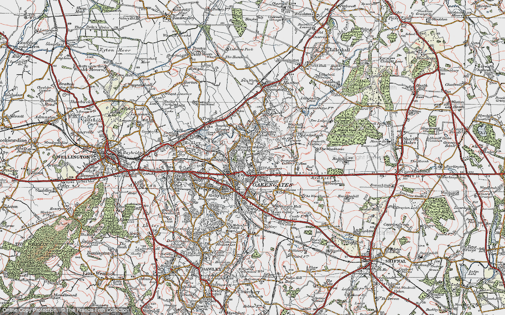 Old Map of Oakengates, 1921 in 1921