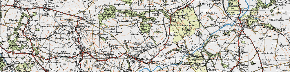 Old map of Oakenshaw in 1925