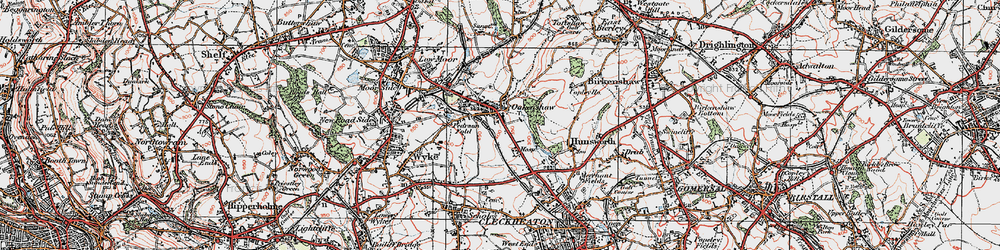 Old map of Oakenshaw in 1925