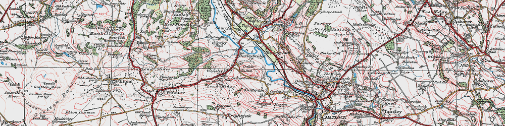 Old map of Oaker in 1923