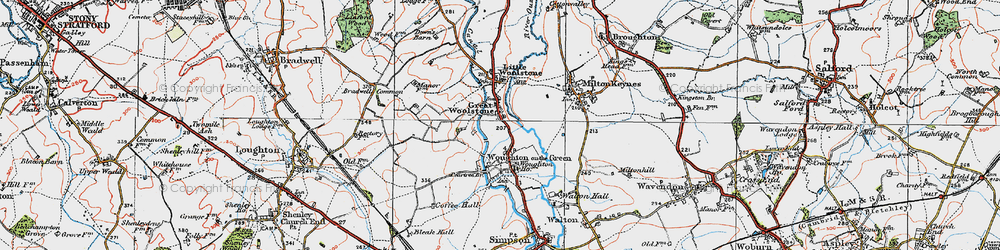 Old map of Oakgrove in 1919