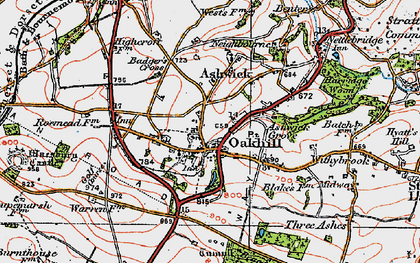 Old map of Oakhill in 1919