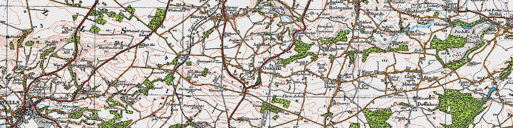 Old map of Oakhill in 1919